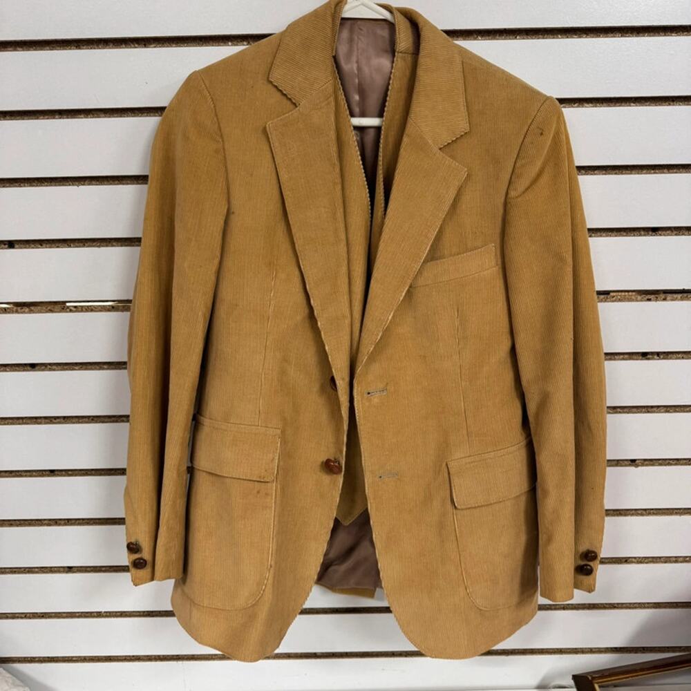 Vintage Monsieur Lauro Corduroy Blazer w/ Vest SIZE S - 38 - LN